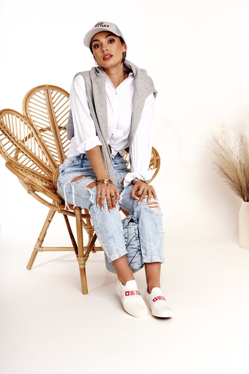 Damskie Tenisówki Slip-on Big Star FF274219 Białe