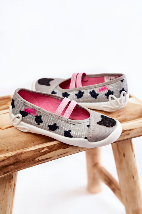 Papcie Baleriny Befado Kotek 116X302 Szare