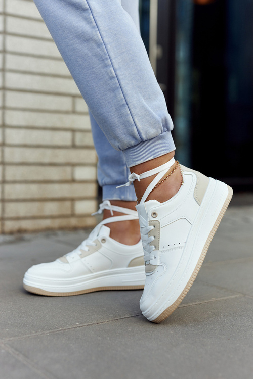 Sportowe Damskie Buty Biało-Beżowe New Haven