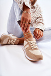 Klasyczne Damskie Wiązane Buty Sportowe Beżowe Elenes