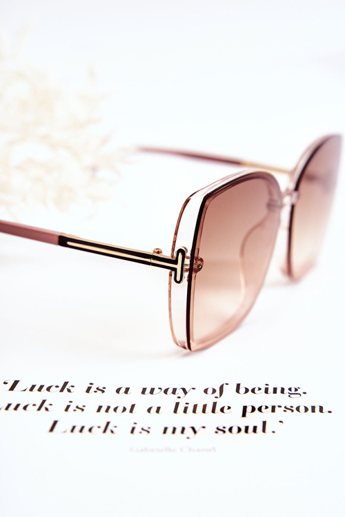 Klasyczne Okulary Przeciwsłoneczne V160023 Brązowo-Różowe