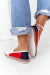 Damskie Espadryle Big Star HH276009 Biało-Czerwone