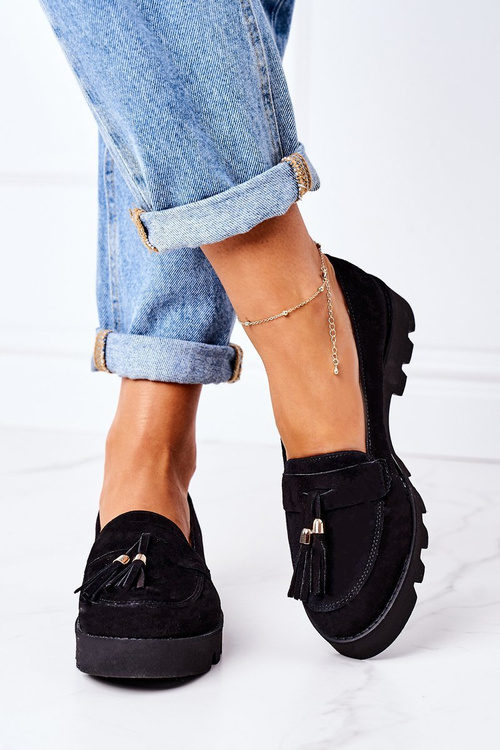 Zamszowe Mokasyny Lewski Shoes 3053 Czarne