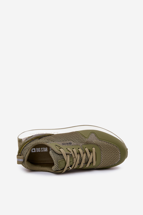 Sneakersy Męskie Na Platformie Big Star RR174360 Hi-Poly System Khaki