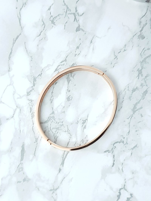 Damska Bransoleta Stalowa Z Cyrkonią Różowe Złoto Crystal