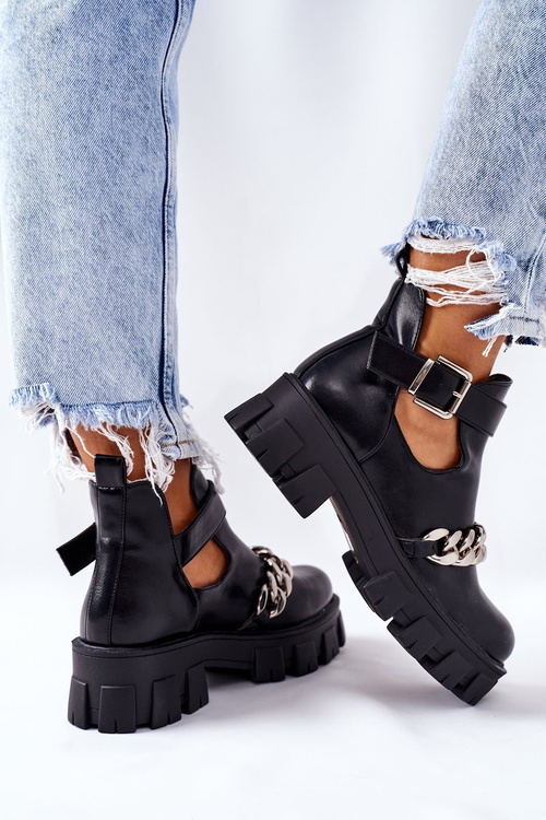 Botki Z Łańcuszkiem Czarne Torment