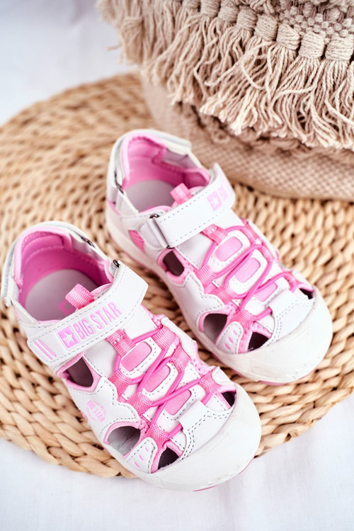 Sandałki Dziecięce Big Star Na Rzepy Białe FF374207