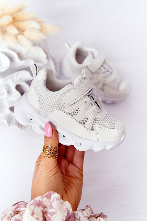 Dziecięce Sneakersy Ze Świecącą Podeszwą LED Białe So Cool!