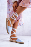 Damskie Wiązane Espadryle Big Star JJ274863 Niebieskie