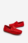 Męskie Zamszowe Mokasyny Czerwone Wesley