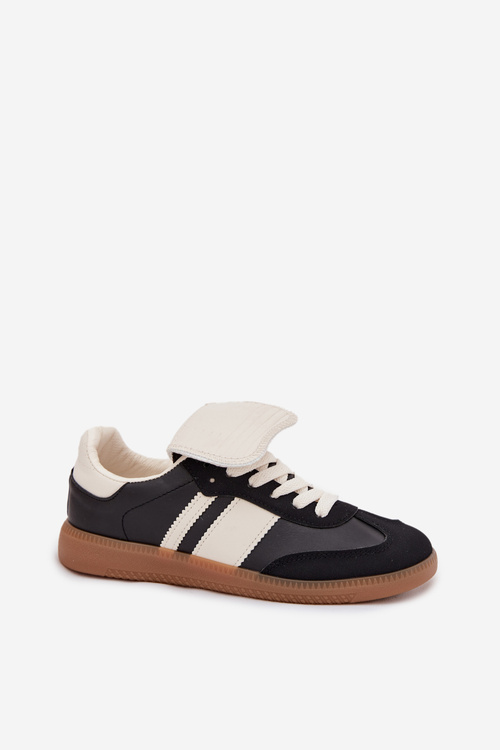 Niskie Sneakersy Damskie Z Wywiniętym Językiem Czarne Ardira