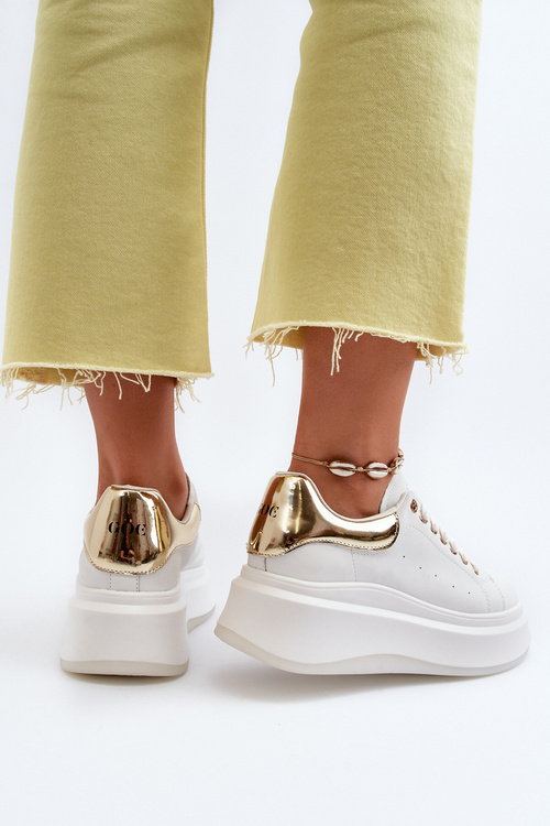 Skórzane Sneakersy Damskie GOE NN2N4031 Białe