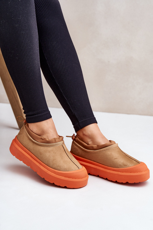 Śniegowce Damskie Na Platformie Z Niską Cholewką Camel Izamine