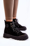 Zamszowe Ocieplane Botki Trapery Big Star KK274522 Czarne