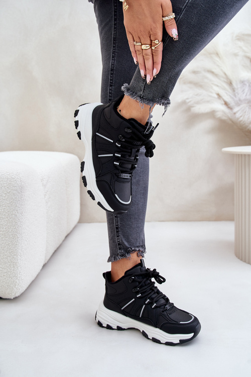 Ocieplane Sneakersy Damskie Big Star OO274A160 Czarne