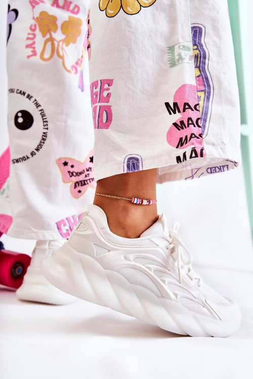 Modne Damskie Buty Sportowe Sneakersy Białe Sollero