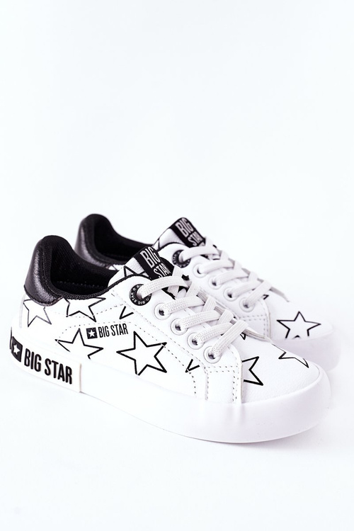 Dziecięce Skórzane Tenisówki BIG STAR II374001 Białe