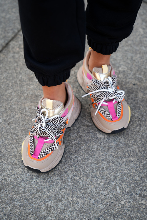 Sneakersy Buty Sportowe Damskie Z Podwójnym Sznurowaniem Khaki Efobell