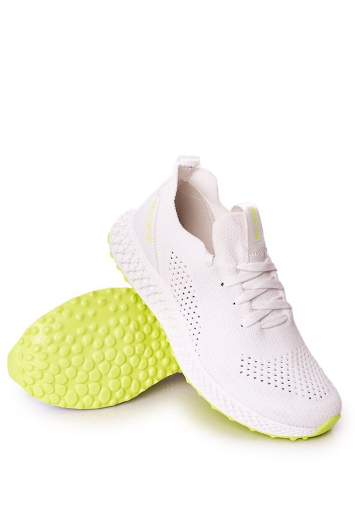 Męskie Sportowe Buty Memory Foam Big Star FF174235 Biało-Limonkowe