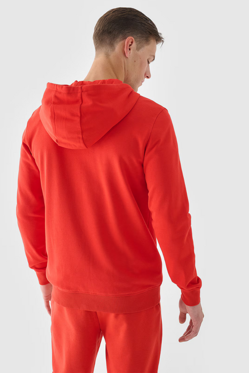 Męska Bluza Dresowa Na Zamek Z Kapturem 4FWMM00TSWSM1466-60S Czerwona