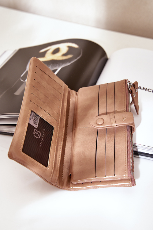 Portfel Damski Z Eko Skóry Ciemnobeżowy Irinda