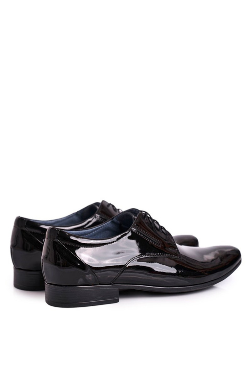 Lakierowane Skórzane Półbuty Bednarek 694 Czarne