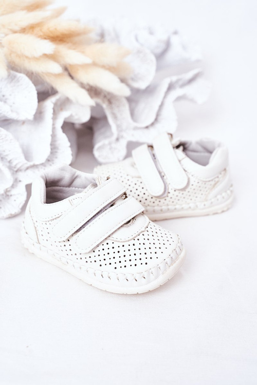 Dziecięce Skórzane Sportowe Buty Białe Billie