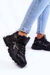 Damskie Buty Sportowe Na Masywnej Platformie Big Star KK274387 Czarne