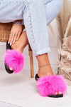 Damskie Klapki z Futerkiem Fuksja Belmondo
