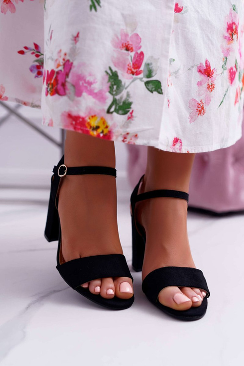 Sandały Damskie Zamszowe Czarne Baloo