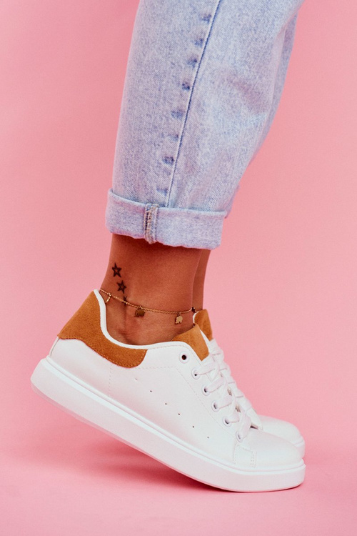 Sportowe Damskie Buty Białe z Zapiętkiem Camel Milly