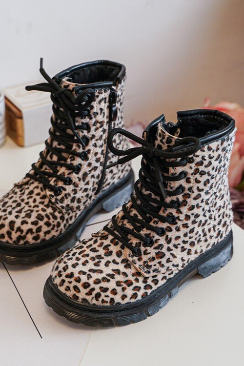 Dziecięce Botki Ocieplane z Suwakiem Beżowe Goopy