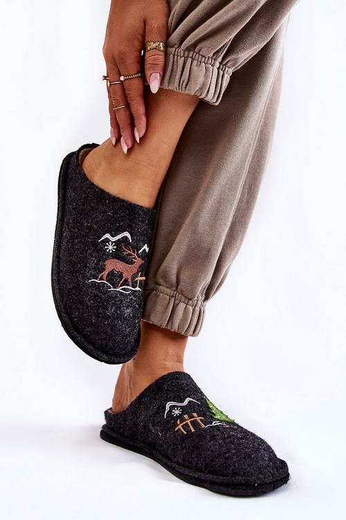 Domowe Papcie Big Star KK276018 Czarno-Beżowe