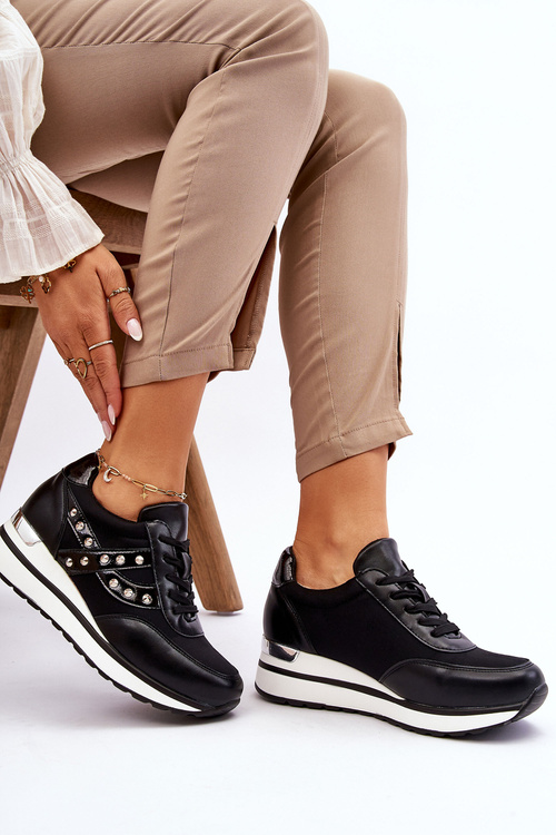 Buty Sportowe Z Ćwiekami Czarne Adley