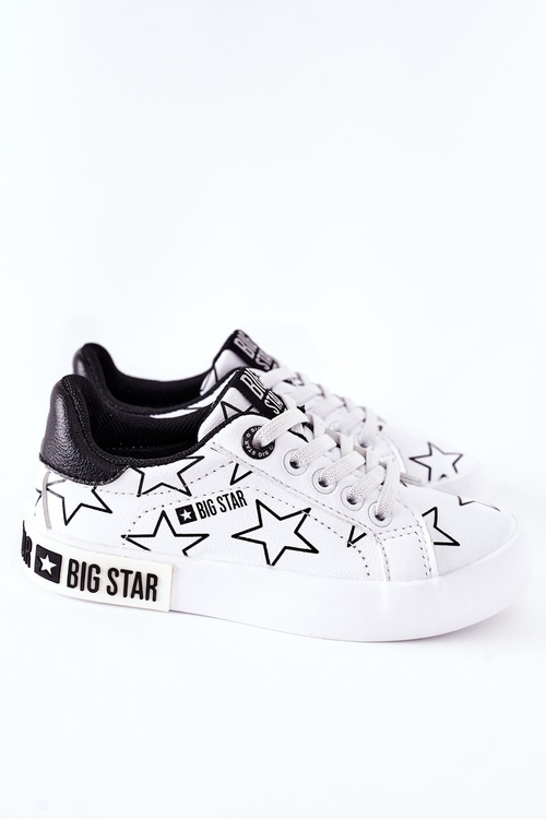 Dziecięce Skórzane Tenisówki BIG STAR II374001 Białe