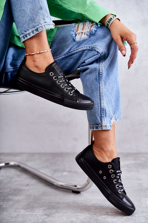 Damskie Skórzane Trampki Big Star KK274106 Czarne