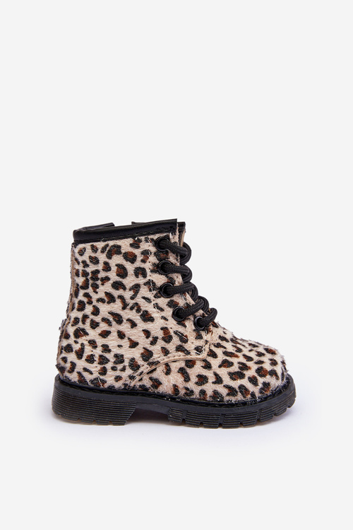 Dziecięce Botki Ocieplane z Suwakiem Beżowe Goopy