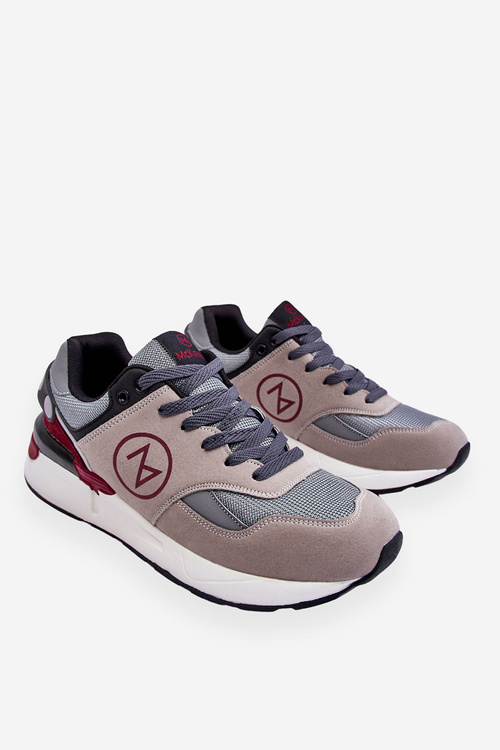 Męskie Sznurowane Buty Sportowe Szaro-Czarne Stephen