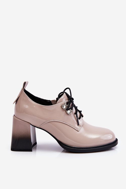 Modne Półbuty Na Obcasie Jasnobeżowe Darren