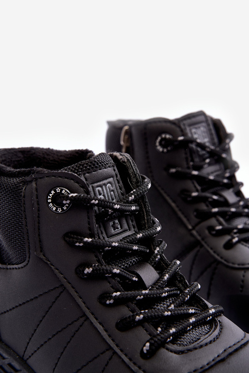 Buty Trekkingowe Trapery Ocieplane Dziecięce Czarne Big Star MM374203