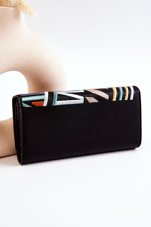 Damski Duży Portfel Skórzany NOBO M0120-C020 Czarny