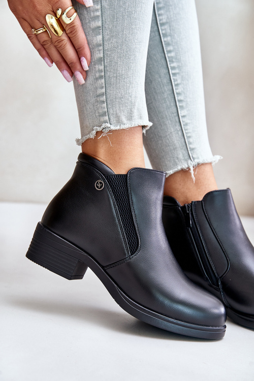 Botki Z Niską Cholewką Ocieplane Futerkiem Vinceza 85150 Czarne