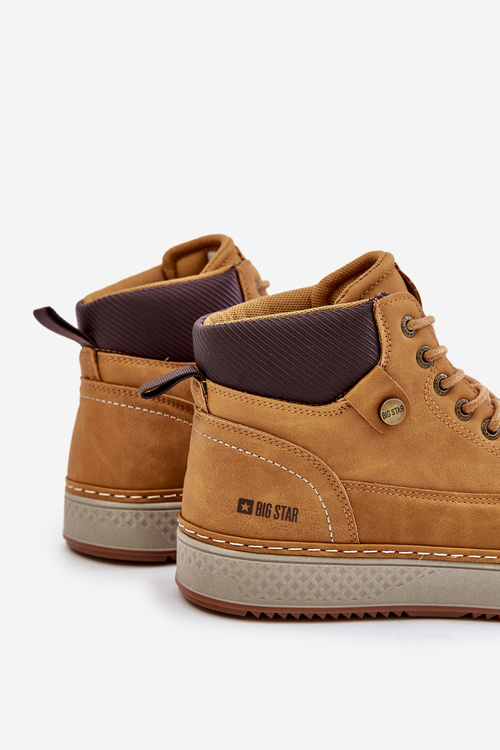 Sznurowane Botki Męskie Big Star OO174561 Hi-Poly System Camel