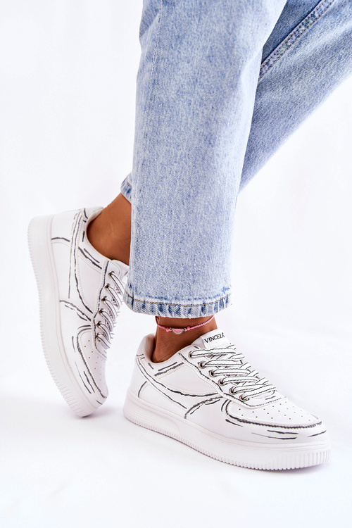 Damskie Niskie Buty Sportowe Białe Solveig