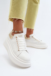 Skórzane Sneakersy Damskie GOE NN2N4031 Białe