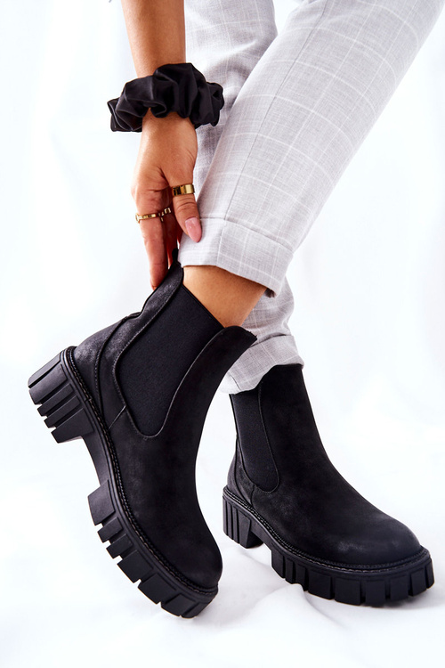 Botki Workery Trapery Ocieplane Sergio Leone TR761 Czarne