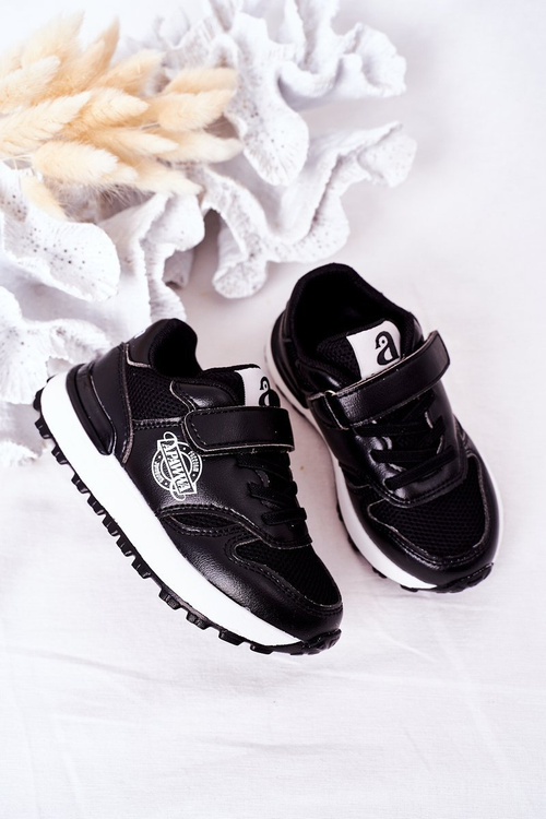 Dziecięce Sportowe Buty Sneakersy Czarne Skatepark