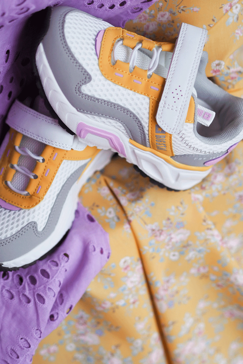 Dziecięce Sportowe Buty Na Rzep Big Star JJ374257 Biało-Żółte