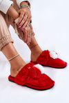 Damskie Papcie Z Pomponami I Futerkiem Czerwone Sahira