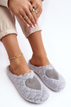 Damskie Futrzane Obuwie Domowe Kapcie Inblu EC000099 Szare